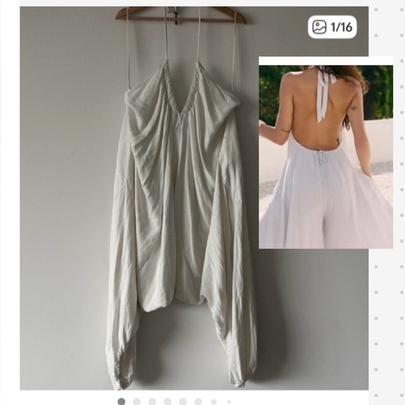 free people movement Pants - Free People Harem Pants Jumpsuit Playsuit Womens S Ivory Boho Hippie
Lagenlook